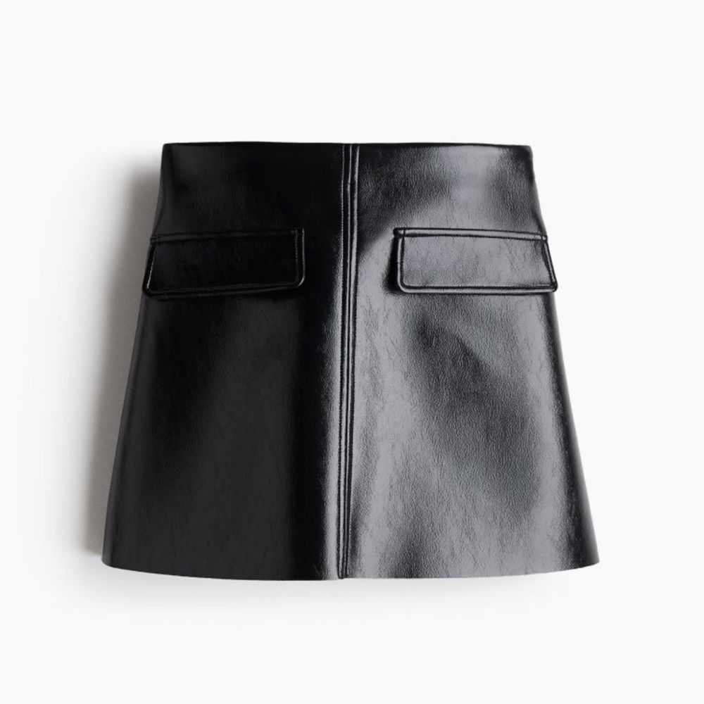 H&M x BRAT Charlie XCX Limited Edition Black Coated Mini Skirt